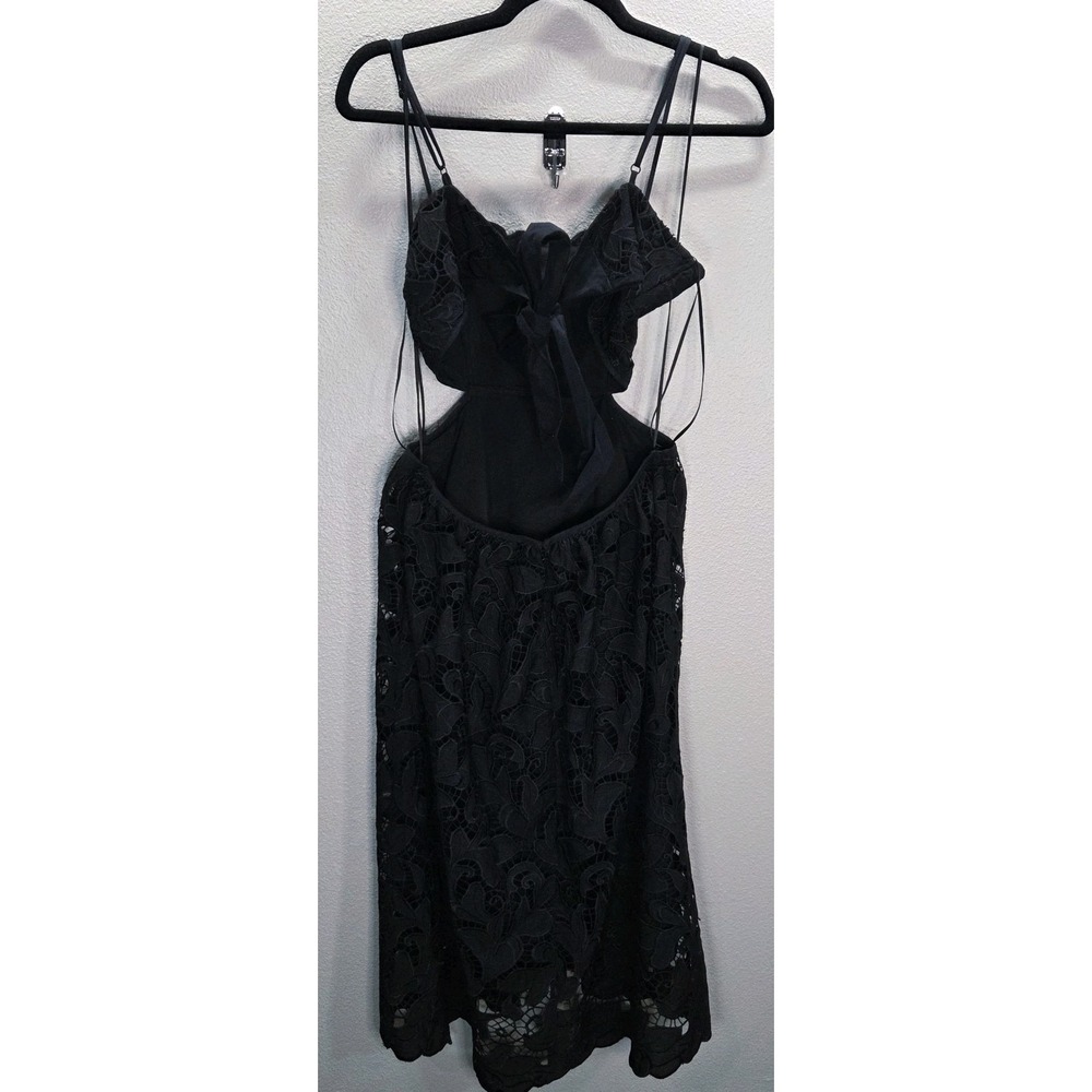 Express Black Lace Cutout Back Dress Spaghetti Strap Fit Flare Small - Picture 12 of 14